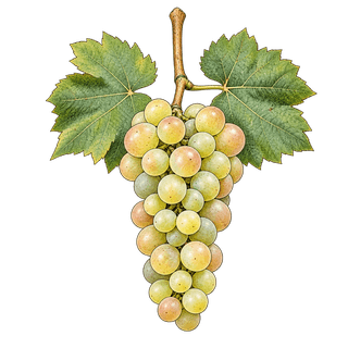 Aligoté grape cluster