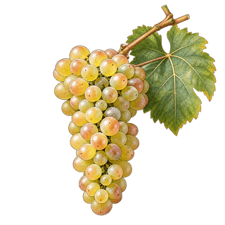 Aubin blanc grape cluster