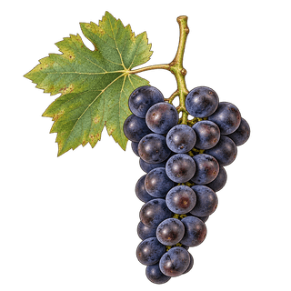 Baco noir grape cluster
