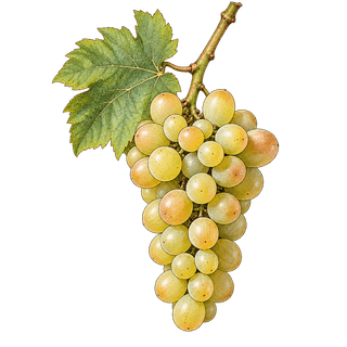 Folle blanche grape cluster