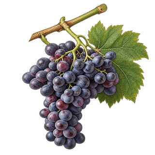 Mavrud grape cluster