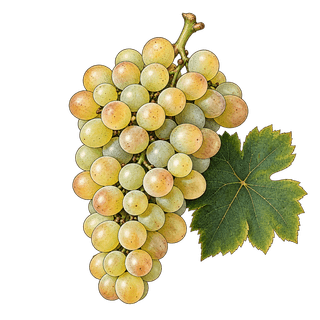 Merlot blanc grape cluster
