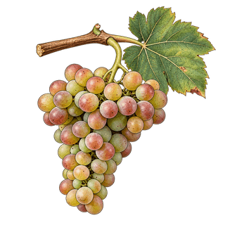 Meslier-Saint-François grape cluster