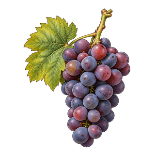 Vitis labrusca grape cluster